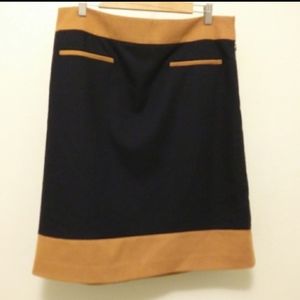 Ann Taylor Loft Size 14 Black & Tan Pencil Skirt